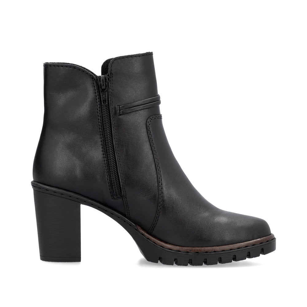 Rieker High Heel Platform Ankle Boot Black