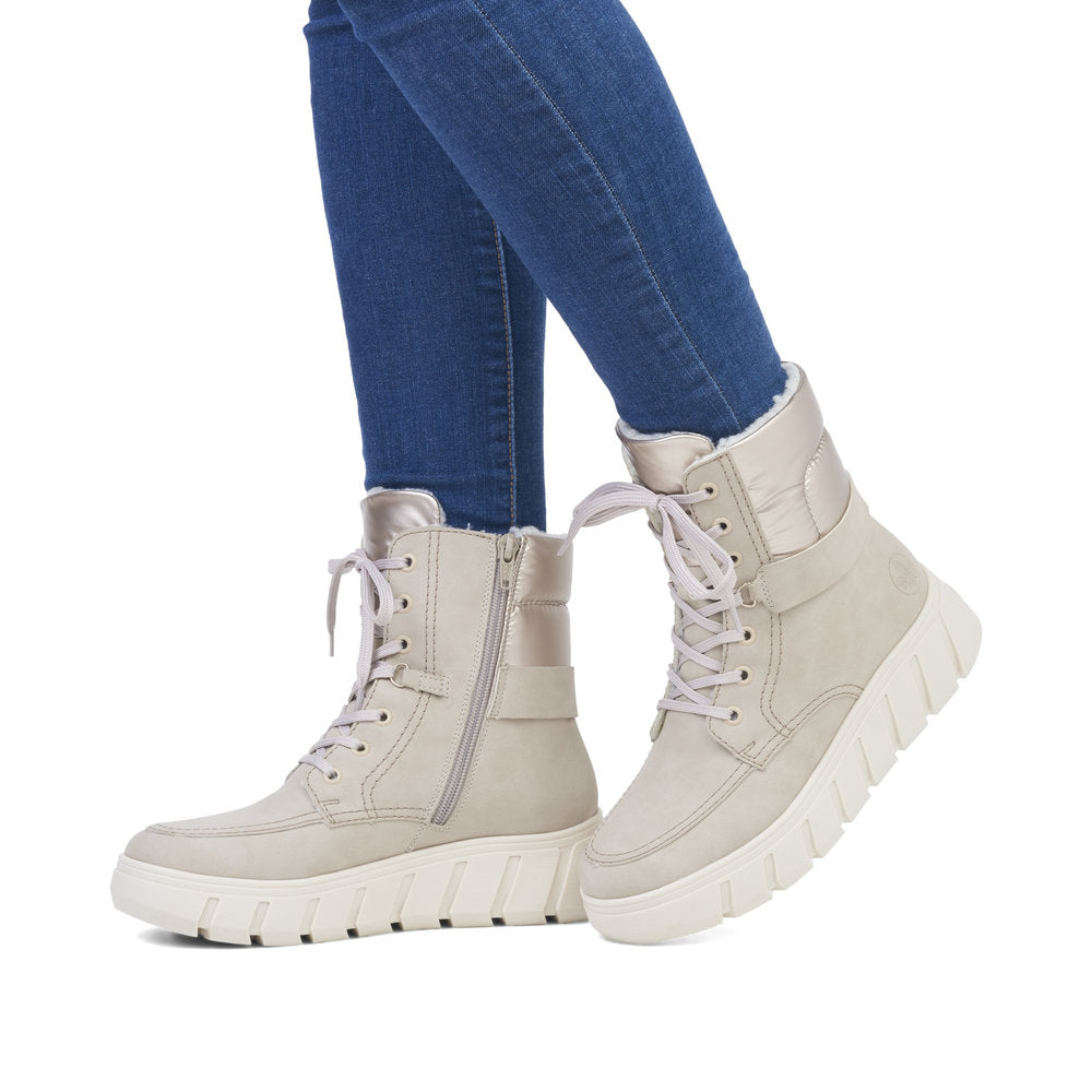 Rieker Winter Laced Boot Ginger Rose