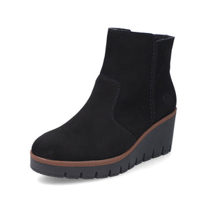 Rieker Wedge Ankle Boot Black