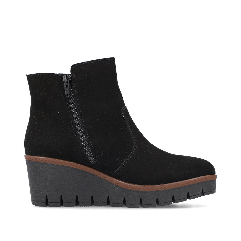 Rieker Wedge Ankle Boot Black