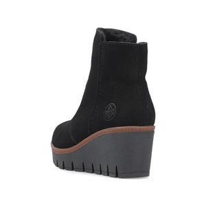 Rieker Wedge Ankle Boot Black