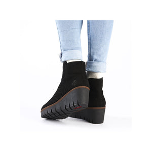 Rieker Wedge Ankle Boot Black