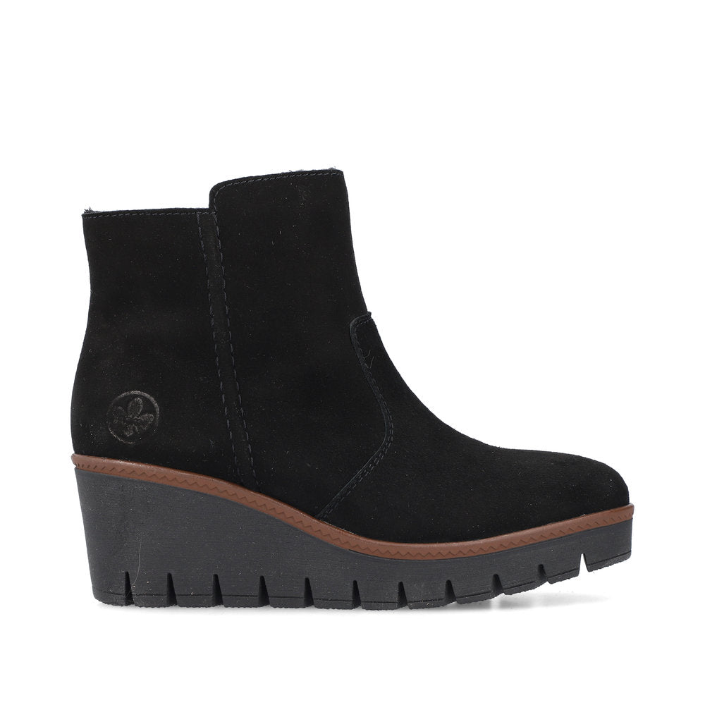 Rieker Wedge Ankle Boot Black