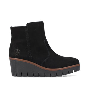 Rieker Wedge Ankle Boot Black