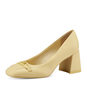 Tamaris Classic Block Heel Shoe Yellow