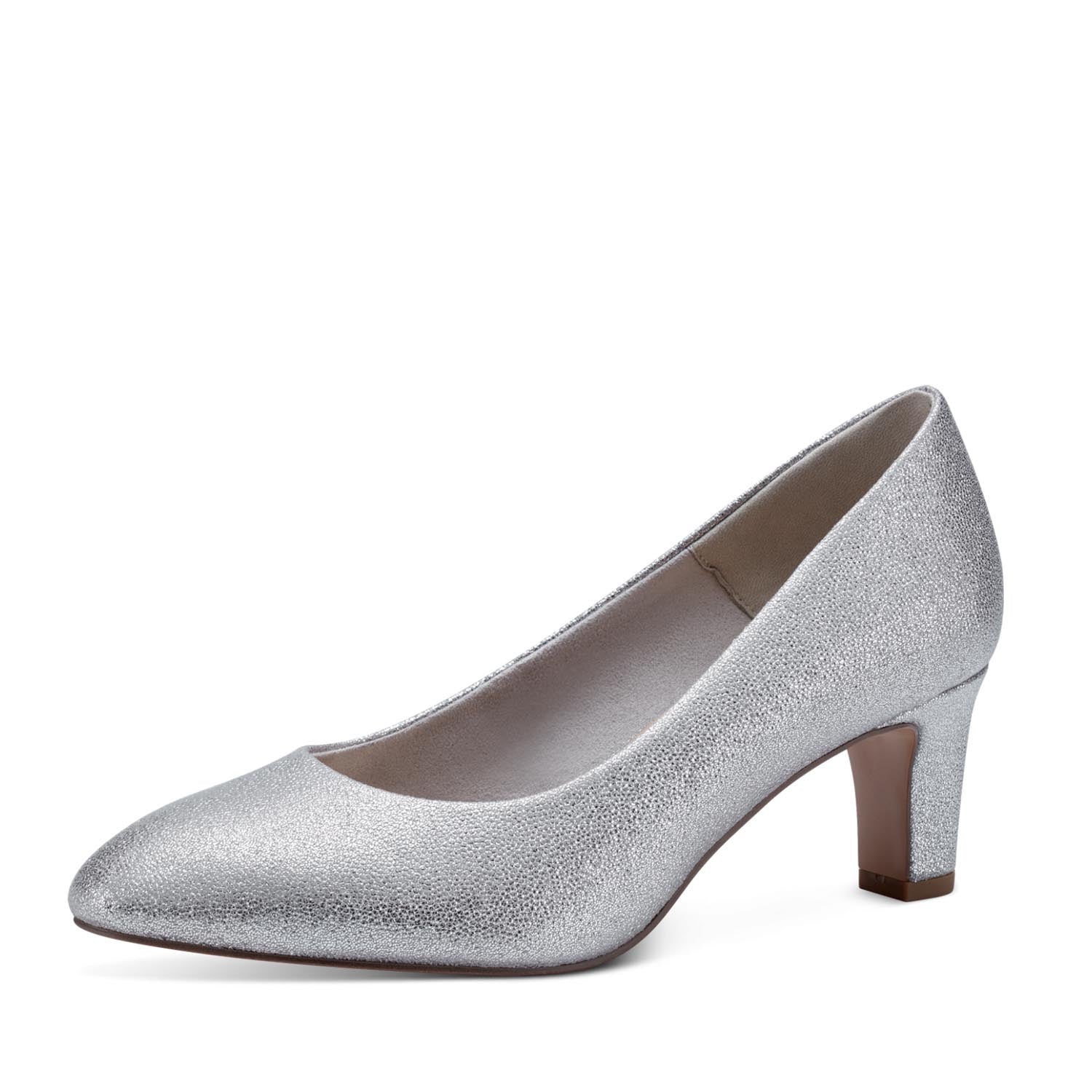 Tamaris Classic Court Shoe Silver Glam