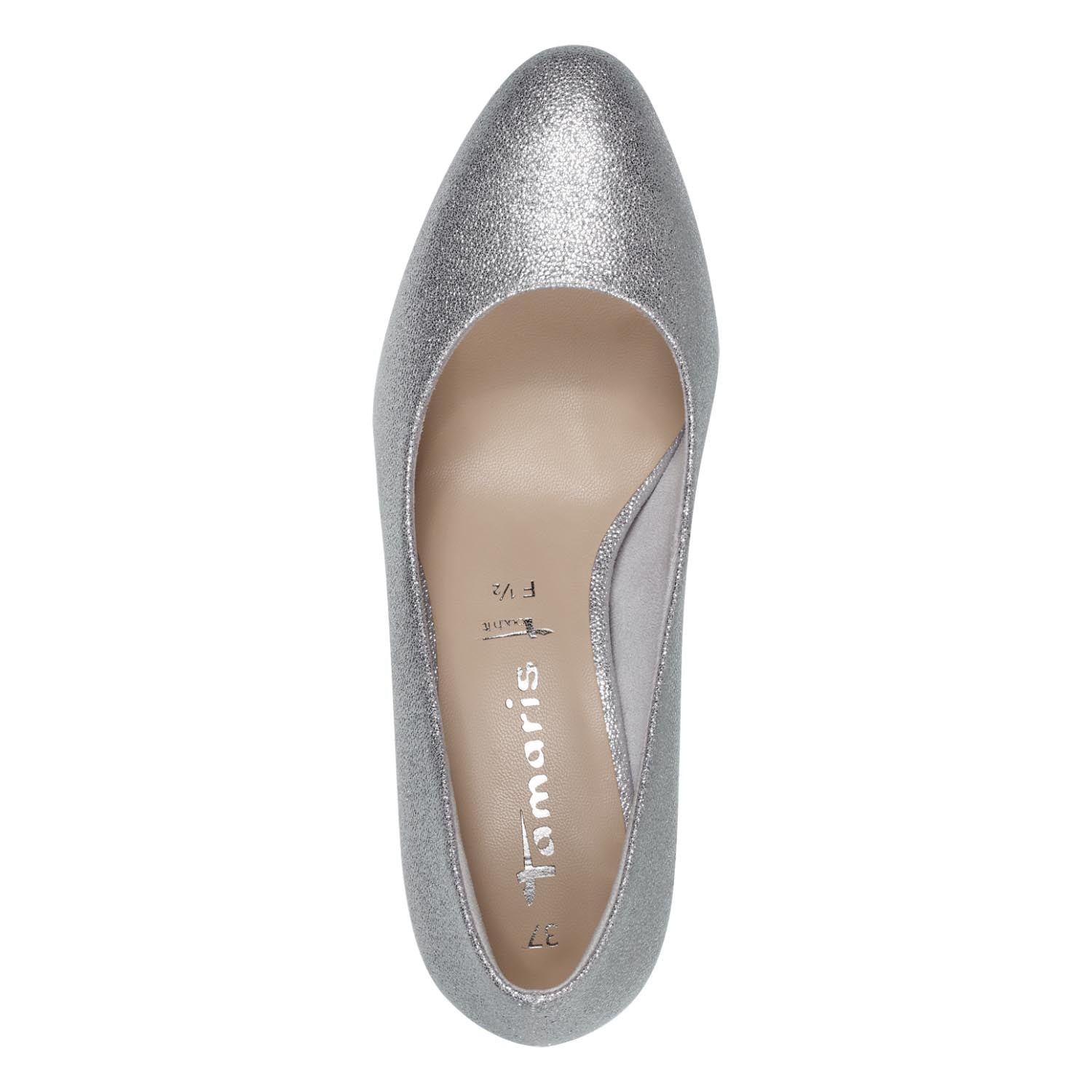 Tamaris Classic Court Shoe Silver Glam