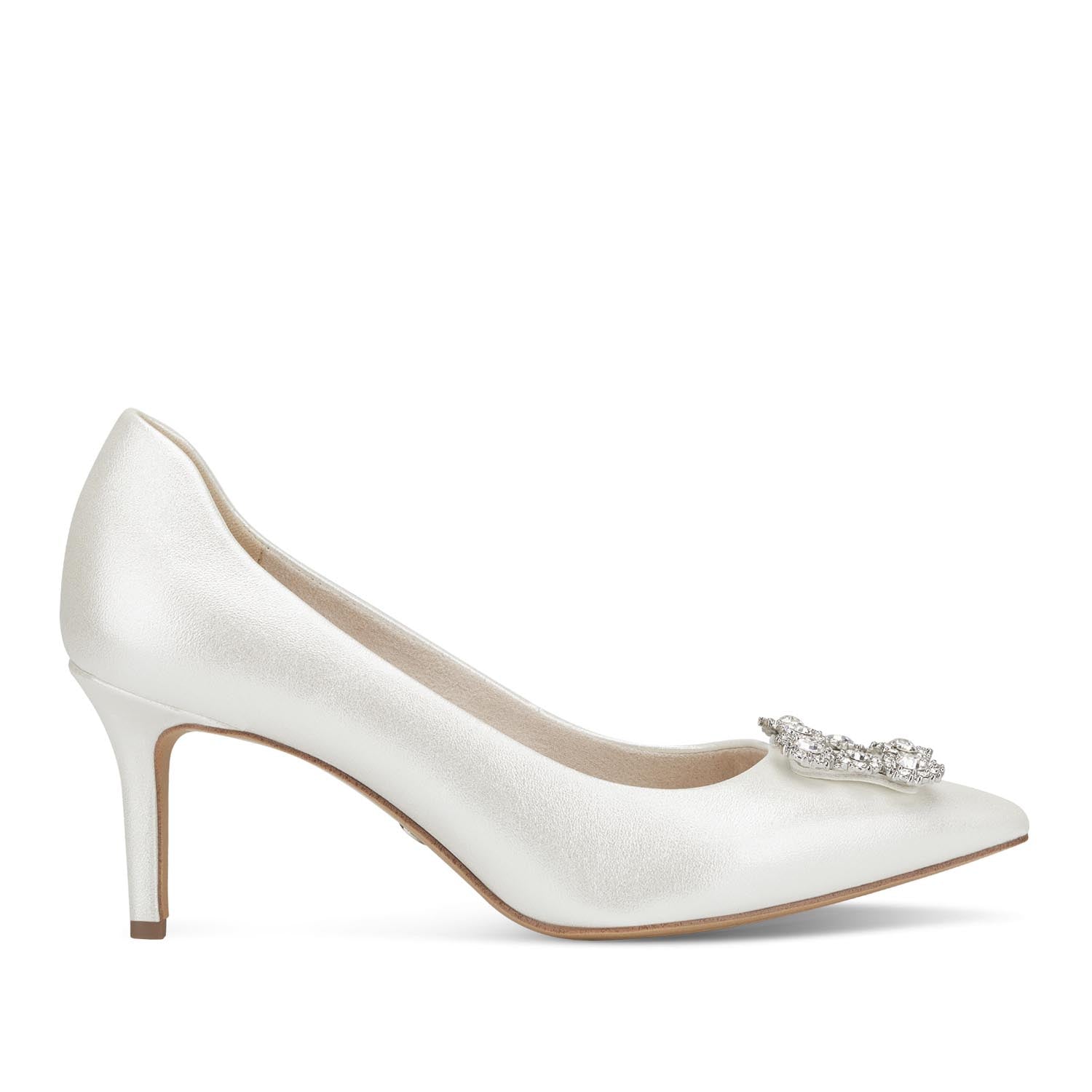Tamaris Stiletto Court Shoe Crystal Pearl