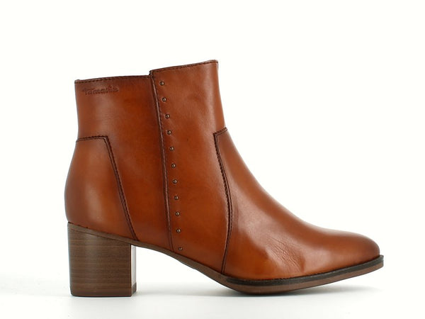 Tamaris Classic Leather Ankle Boot Nut
