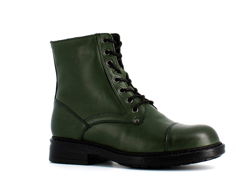 Rizzoli Leather Faux Fur Ankle Boots Green