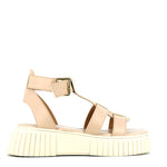 Sprox T-Bar Chunky Ankle Strap Sandal Beige