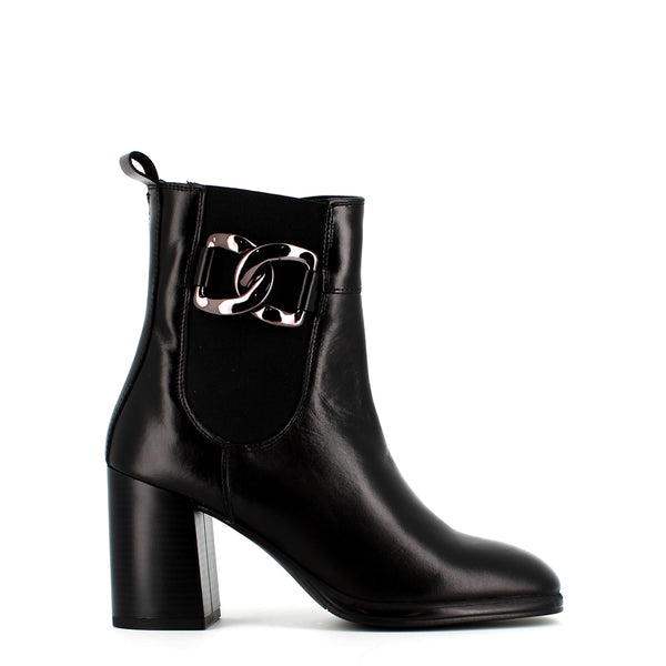 Rizzoli High Heel Chelsea Boot with Buckle Black