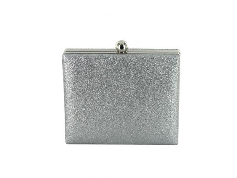 Menbur Glitter Silver Box Bag