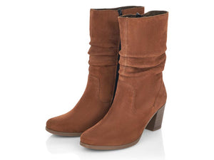 Rieker Slouch Boot with Heel Tan
